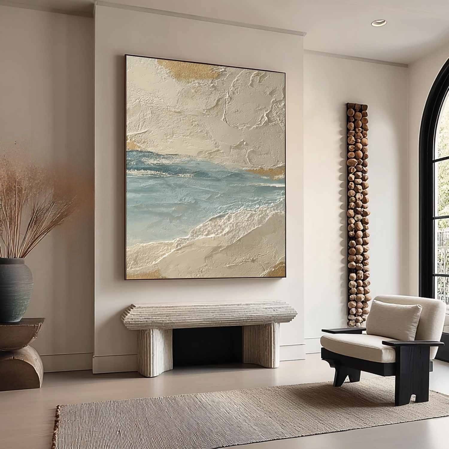Wall Art Coastal Textured Serene Ocean