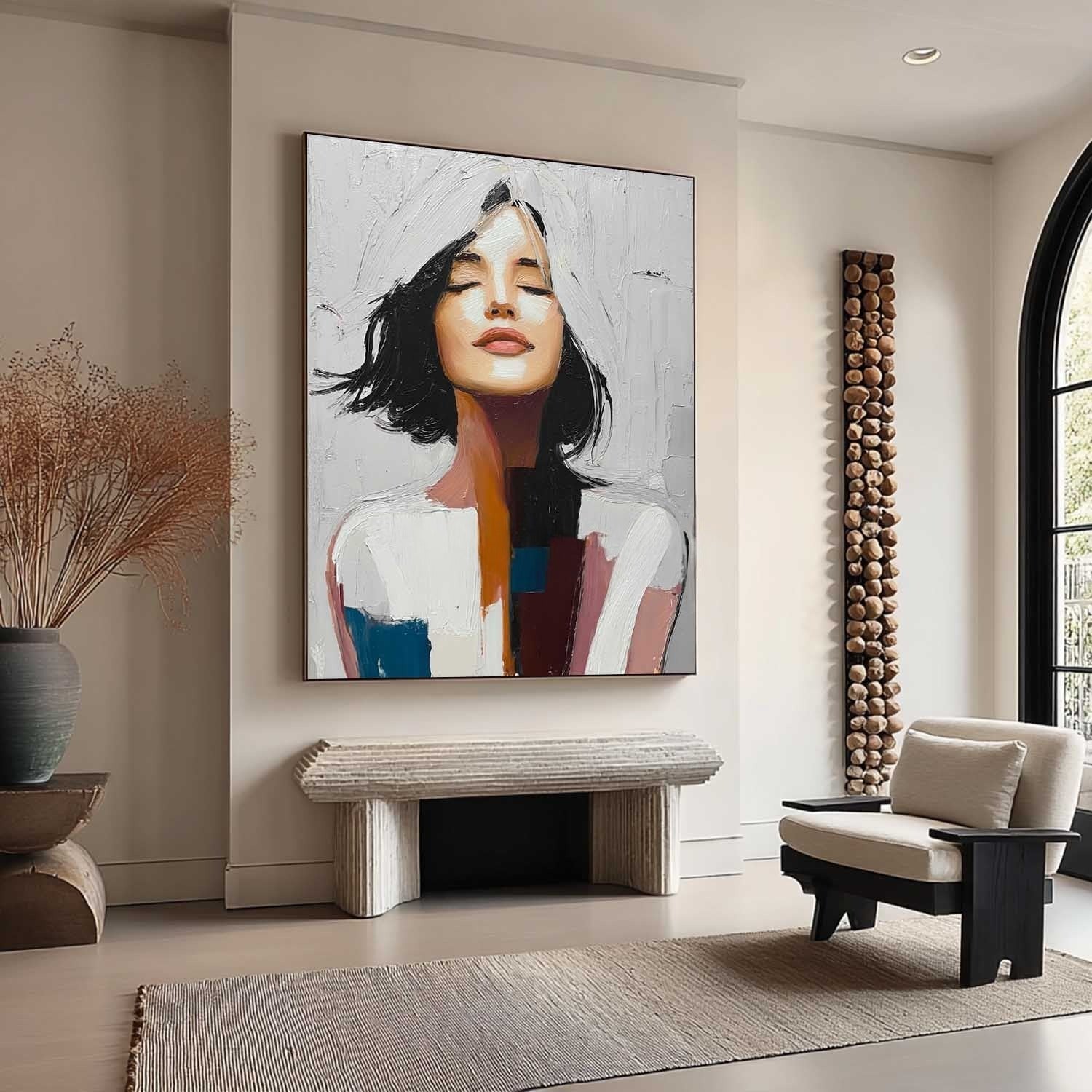 Peaceful Contemplation 3D Impasto Painting