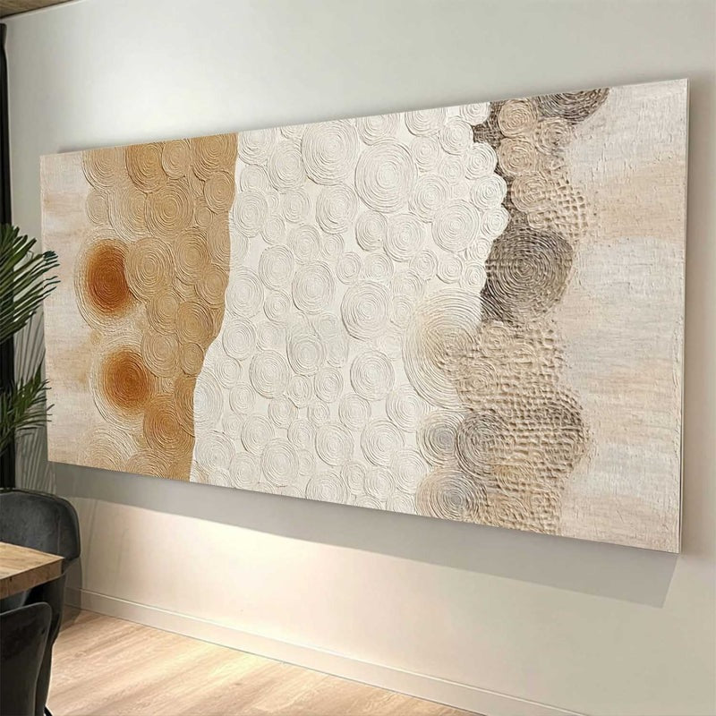 Beige White Organic Abstract Painting