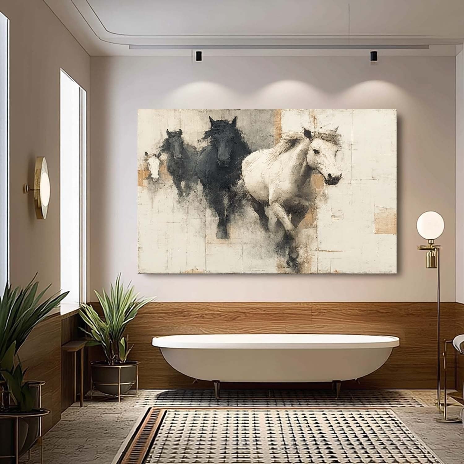 Wall Art Dramatic Monochrome Horse
