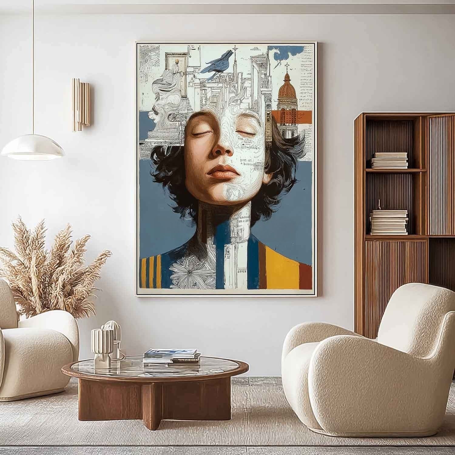 Surreal City Portrait Art Oil Painting