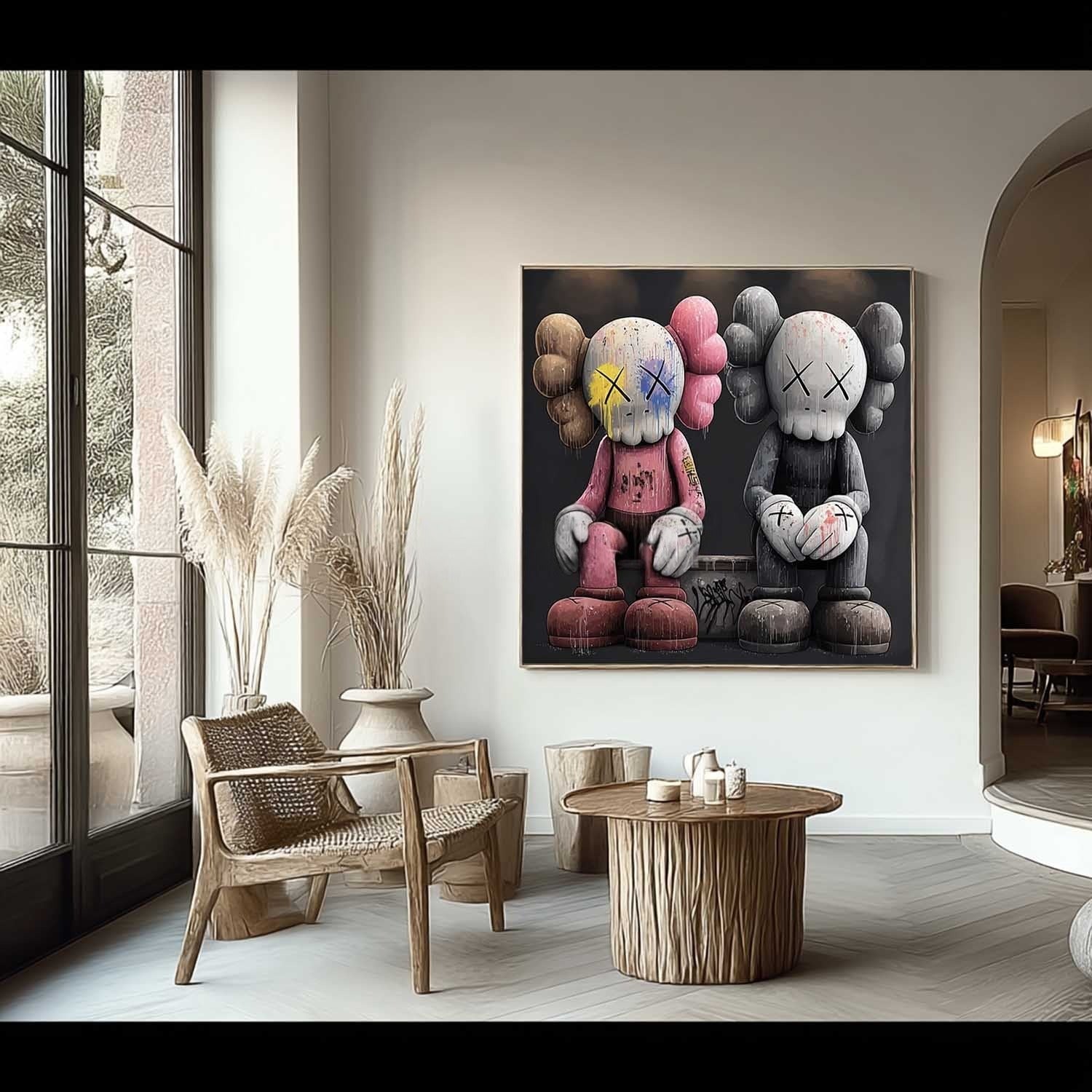 Wall Art Bold Textured Kaws Companion