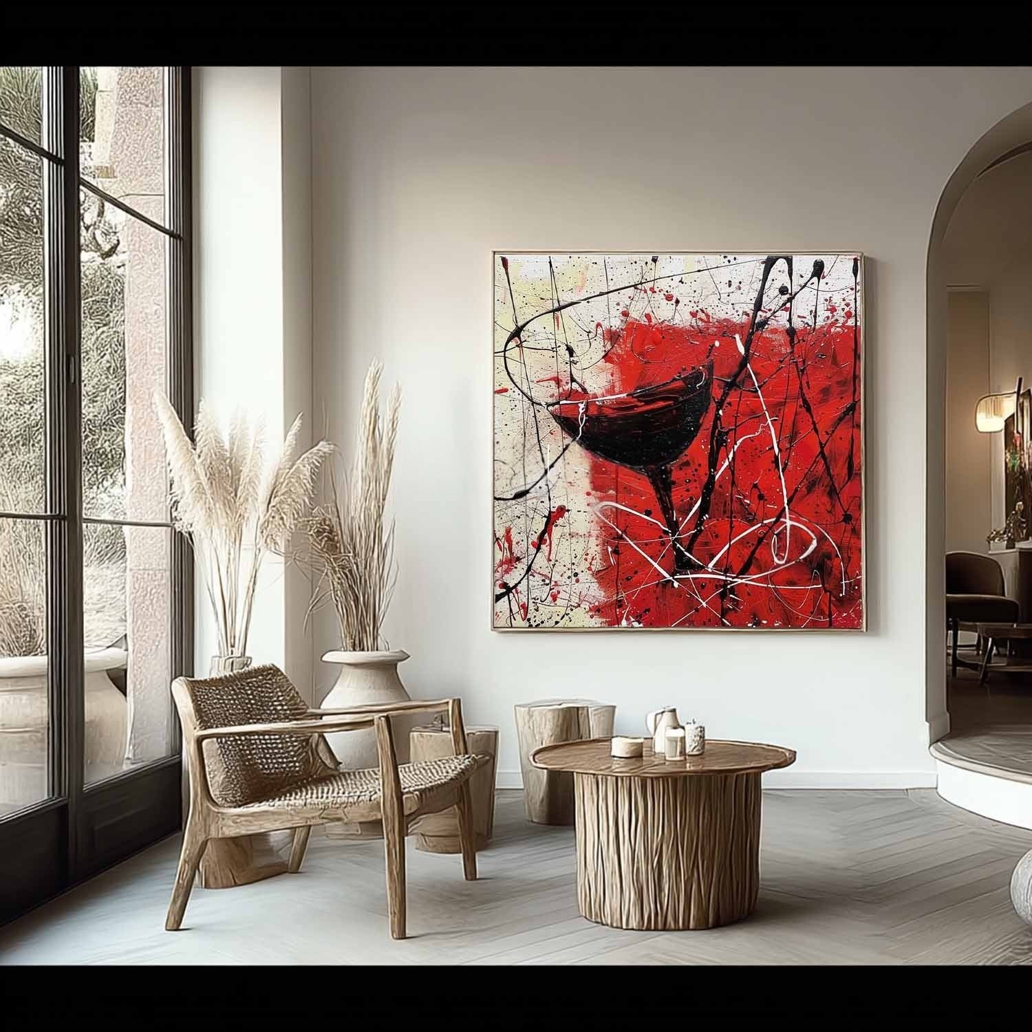 Wall Art Bold Textured Abstract Wine
