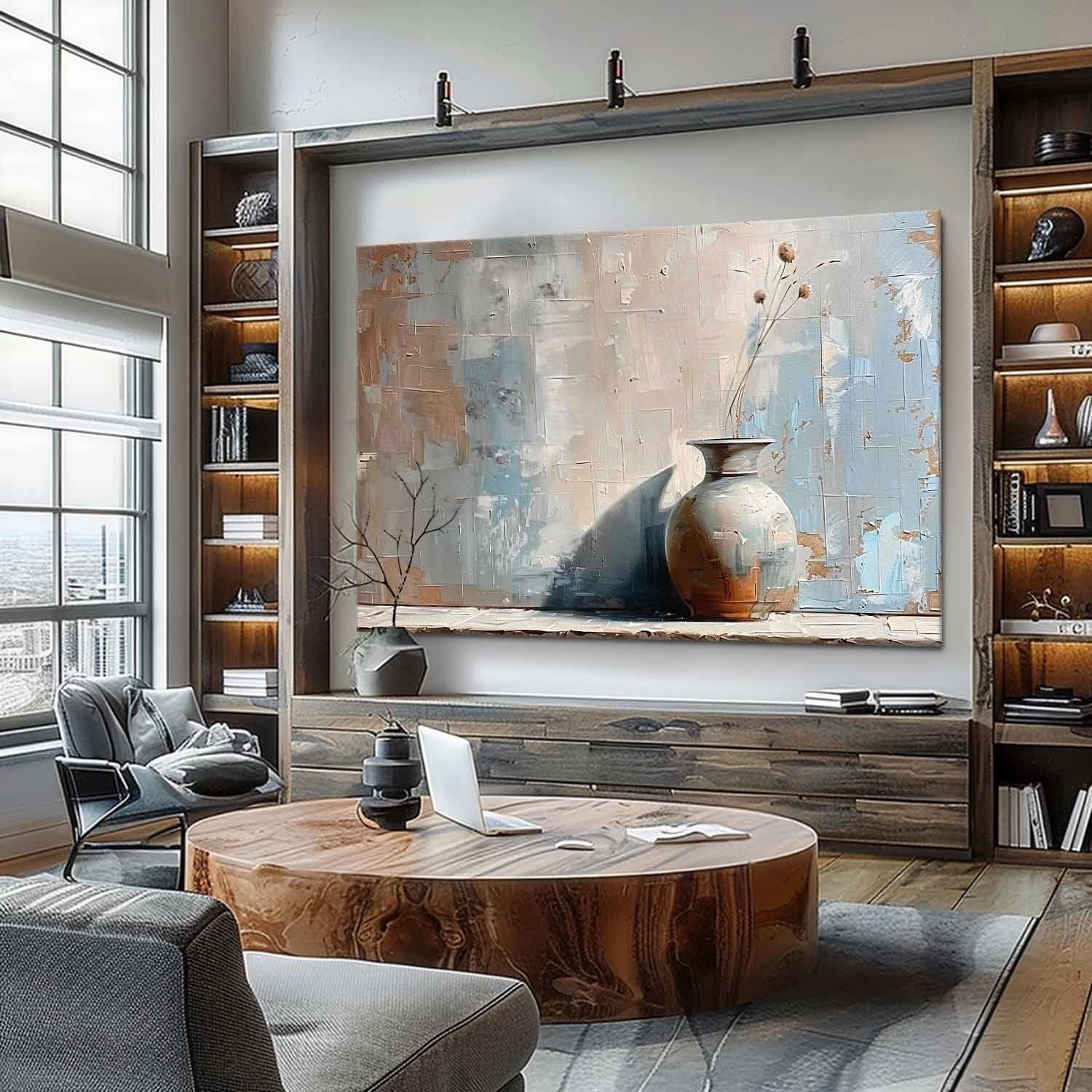 Wall Art Panoramic Ceramic Vase Still Life