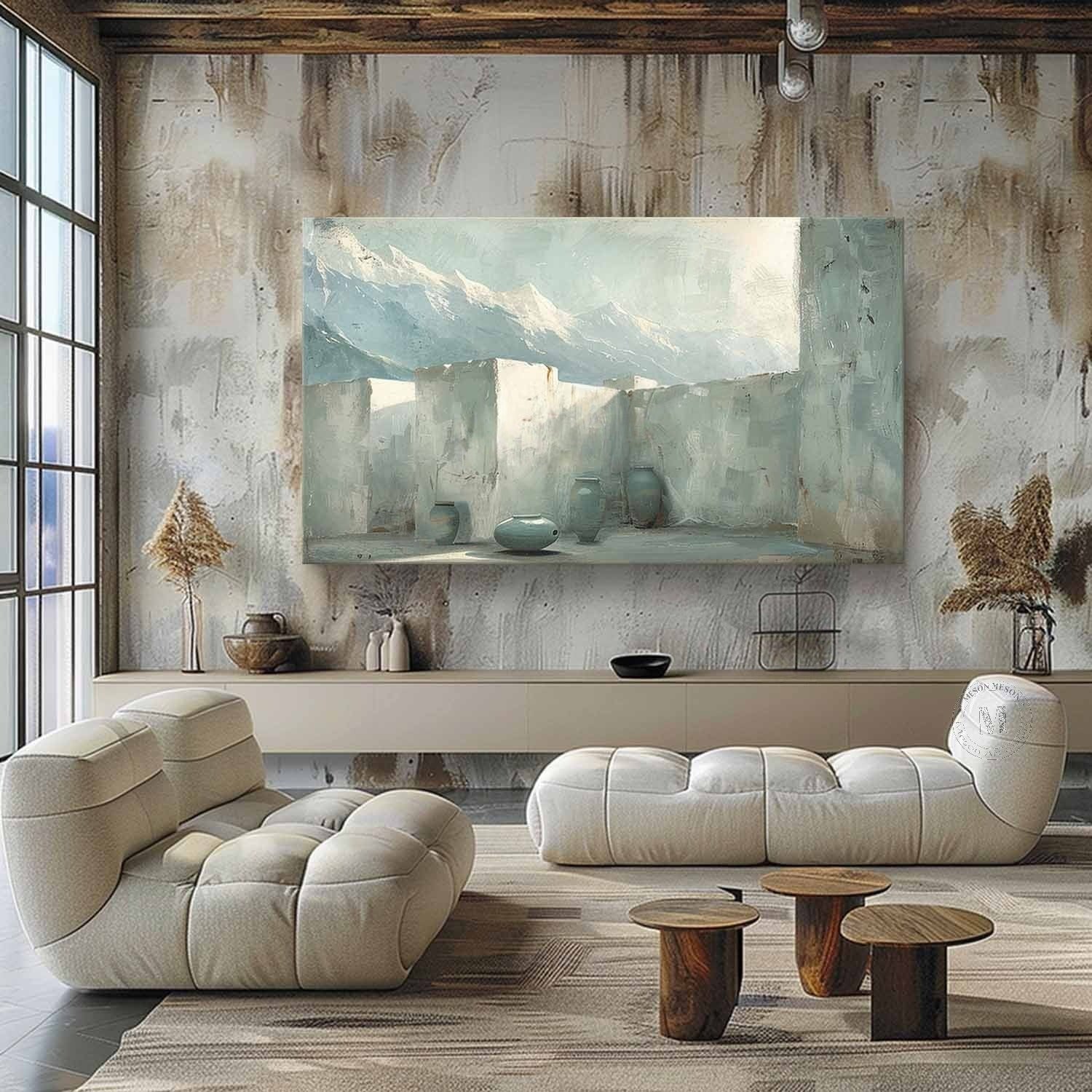 Wall Art Mountain Courtyard Ceramic Vessels - Neutralighting