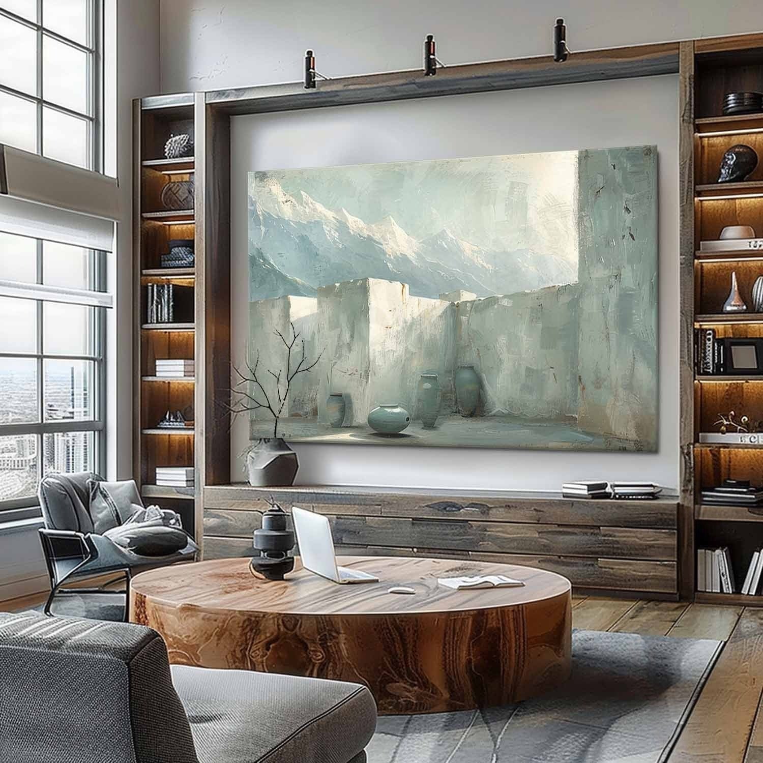 Wall Art Mountain Courtyard Ceramic Vessels - Neutralighting