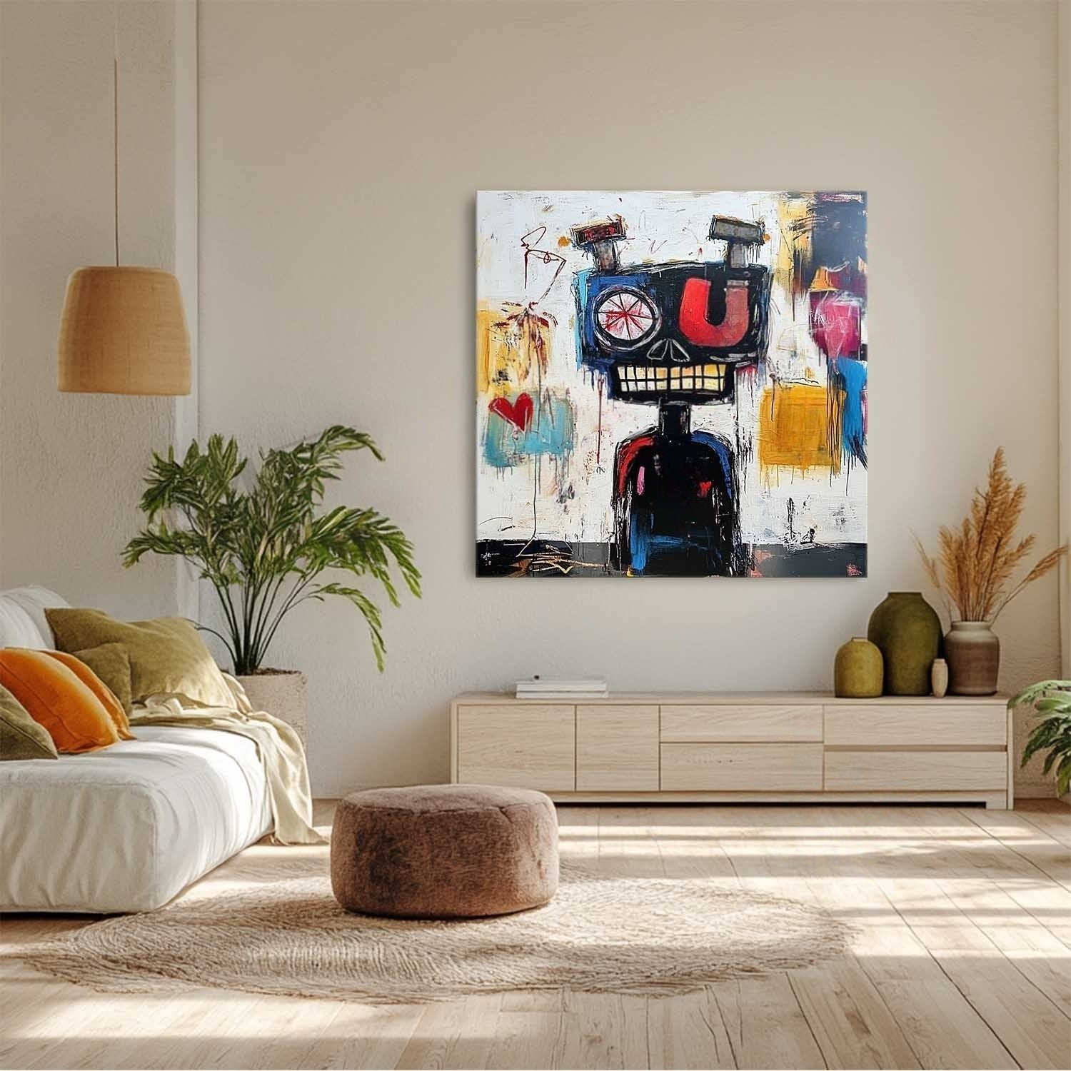 Wall Art Neo Expressionist Robot Skull
