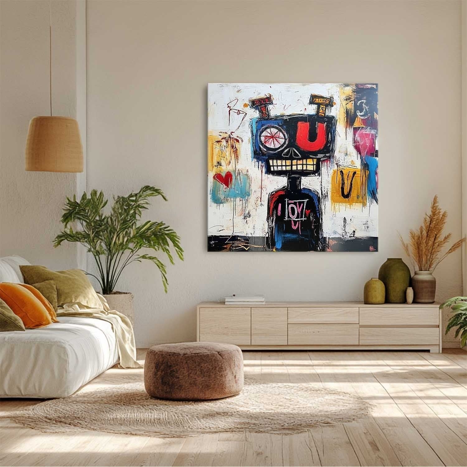 Wall Art Neo Expressionist Robot Skull