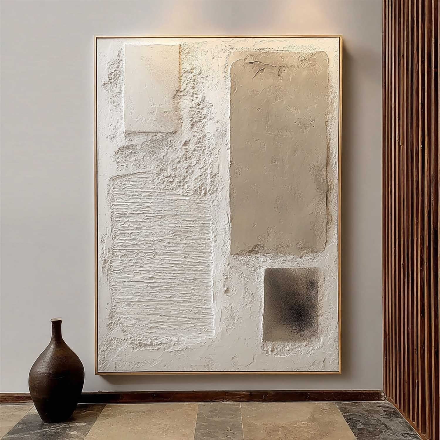Wall Art Serene Textured Neutral Plaster Blocks