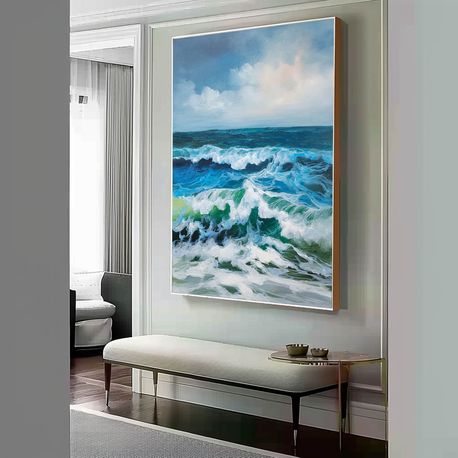 Wall Art Crashing Ocean Waves Foam Seascape