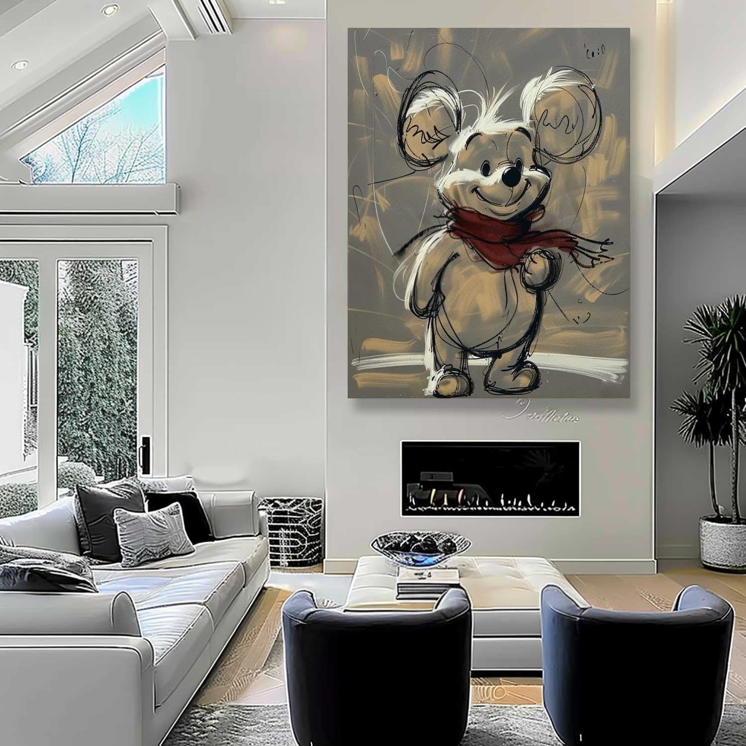 Wall Art Expressive Brushstroke Whimsical