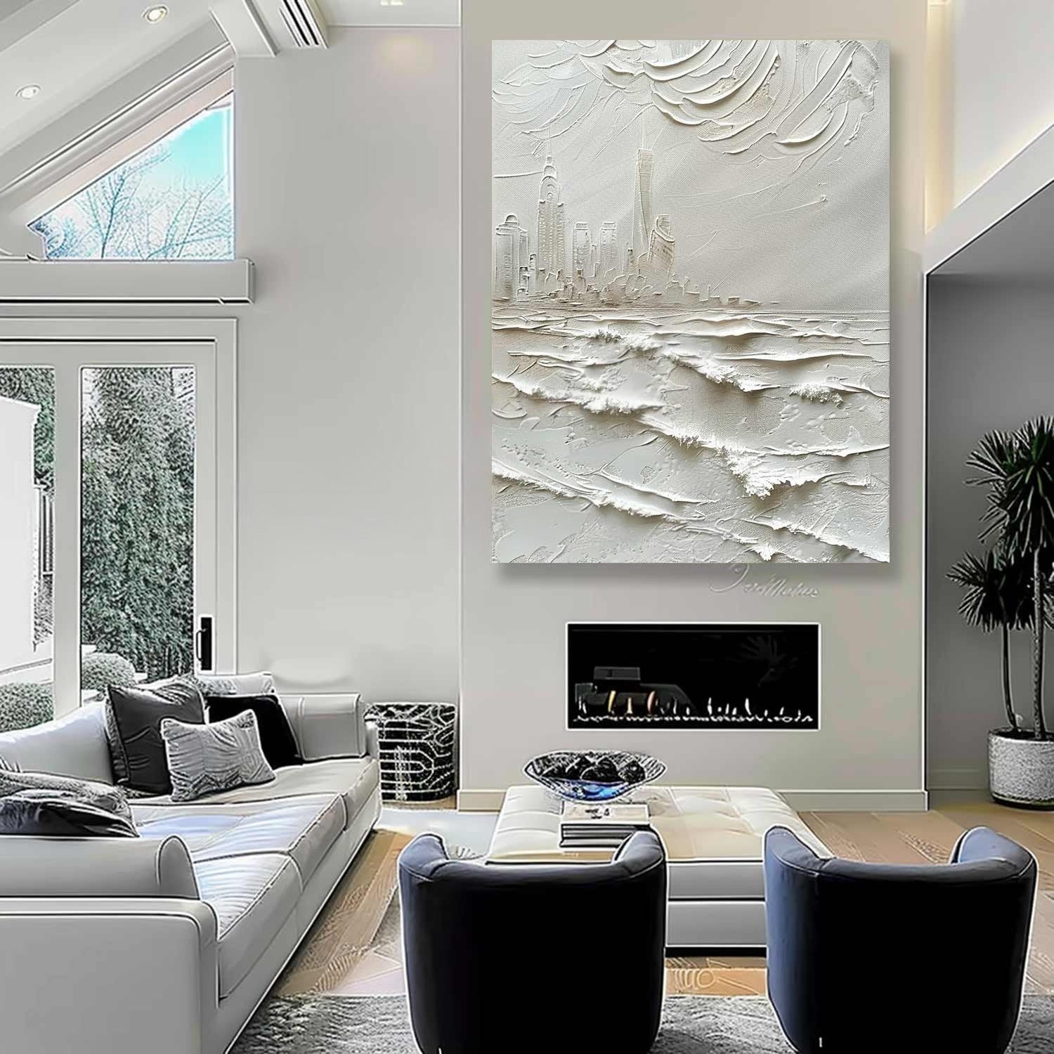 Wall Art Impasto Coastal Metropolis