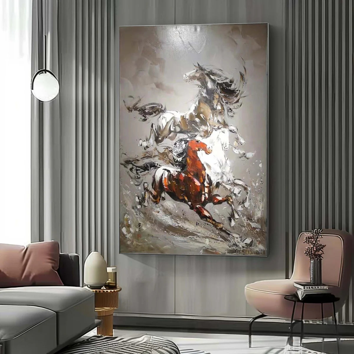 Wall Art Vertical Hyperrealism Galloping