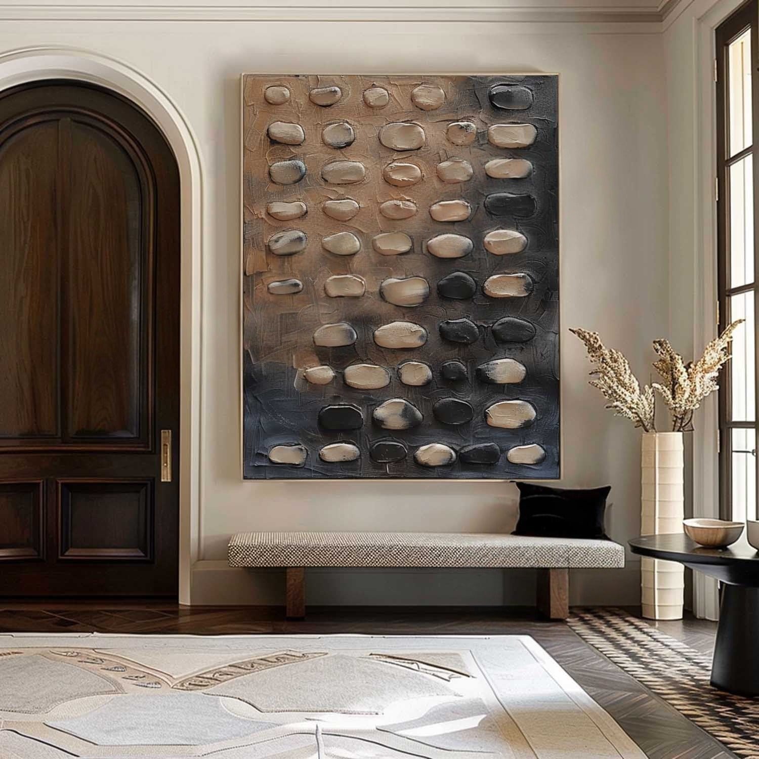 Wall Art Vertical 3D Pebble Painting