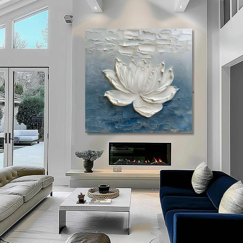 Wall Art 3D Lotus Flower Oil Painting