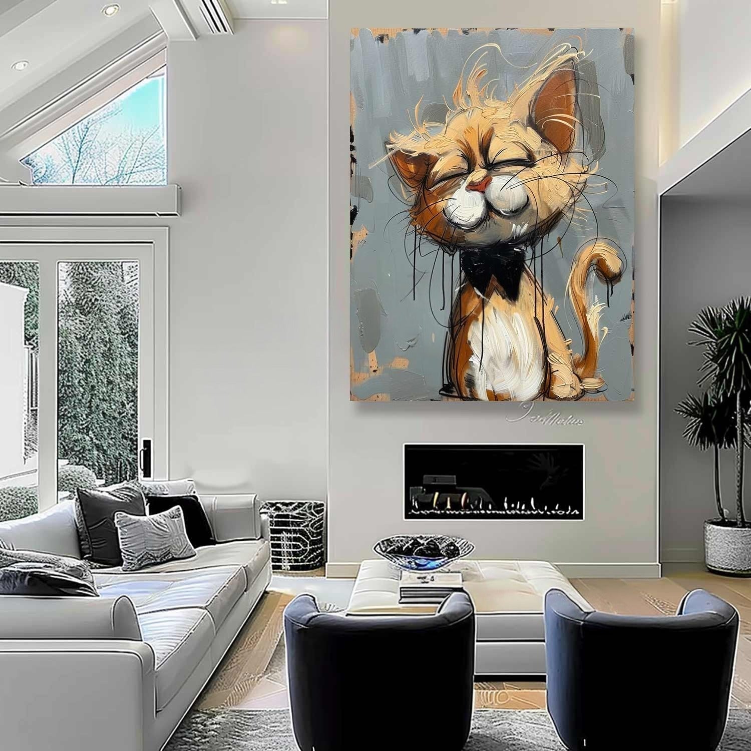 Wall Art Textured Expressive Brushstroke