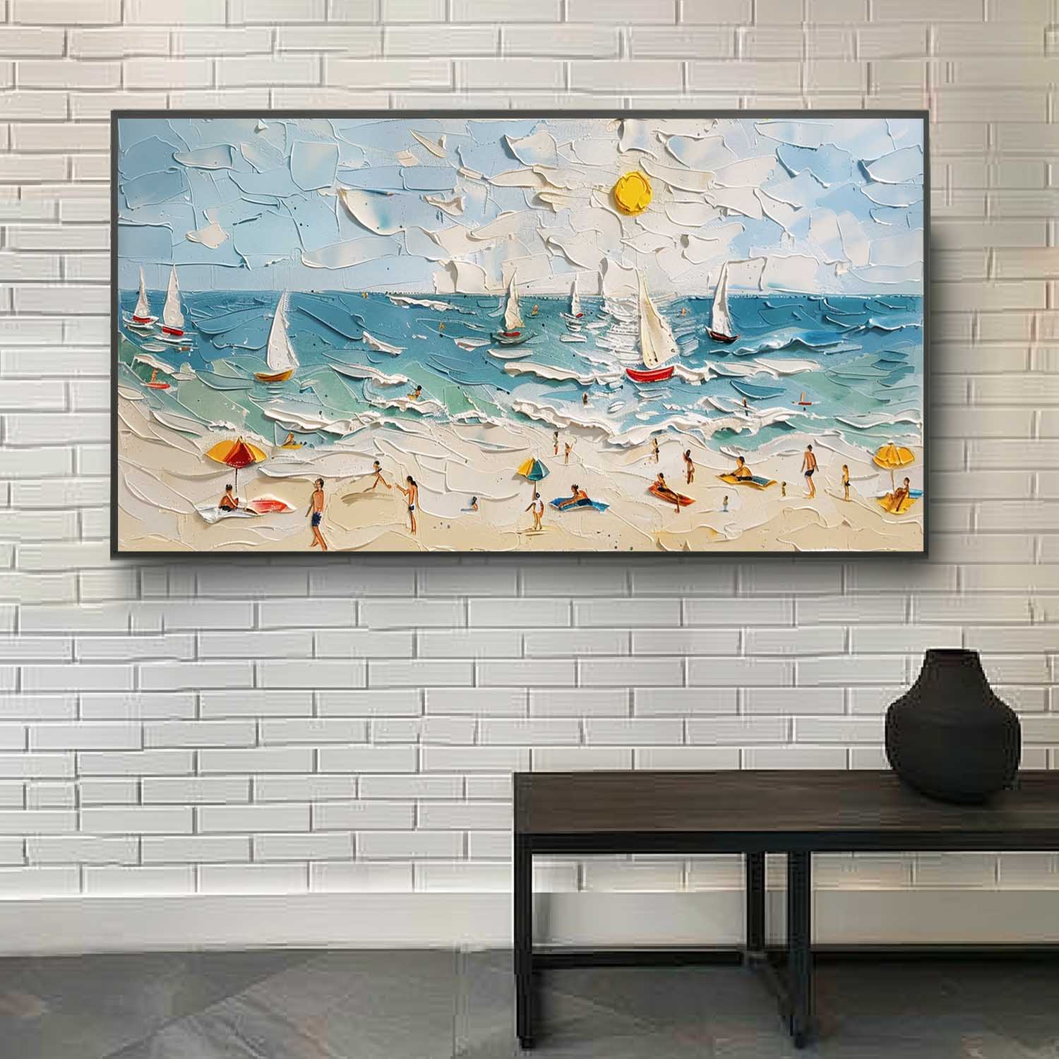 Wall Art Vibrant Beach Scene Sandy Shore Coastal