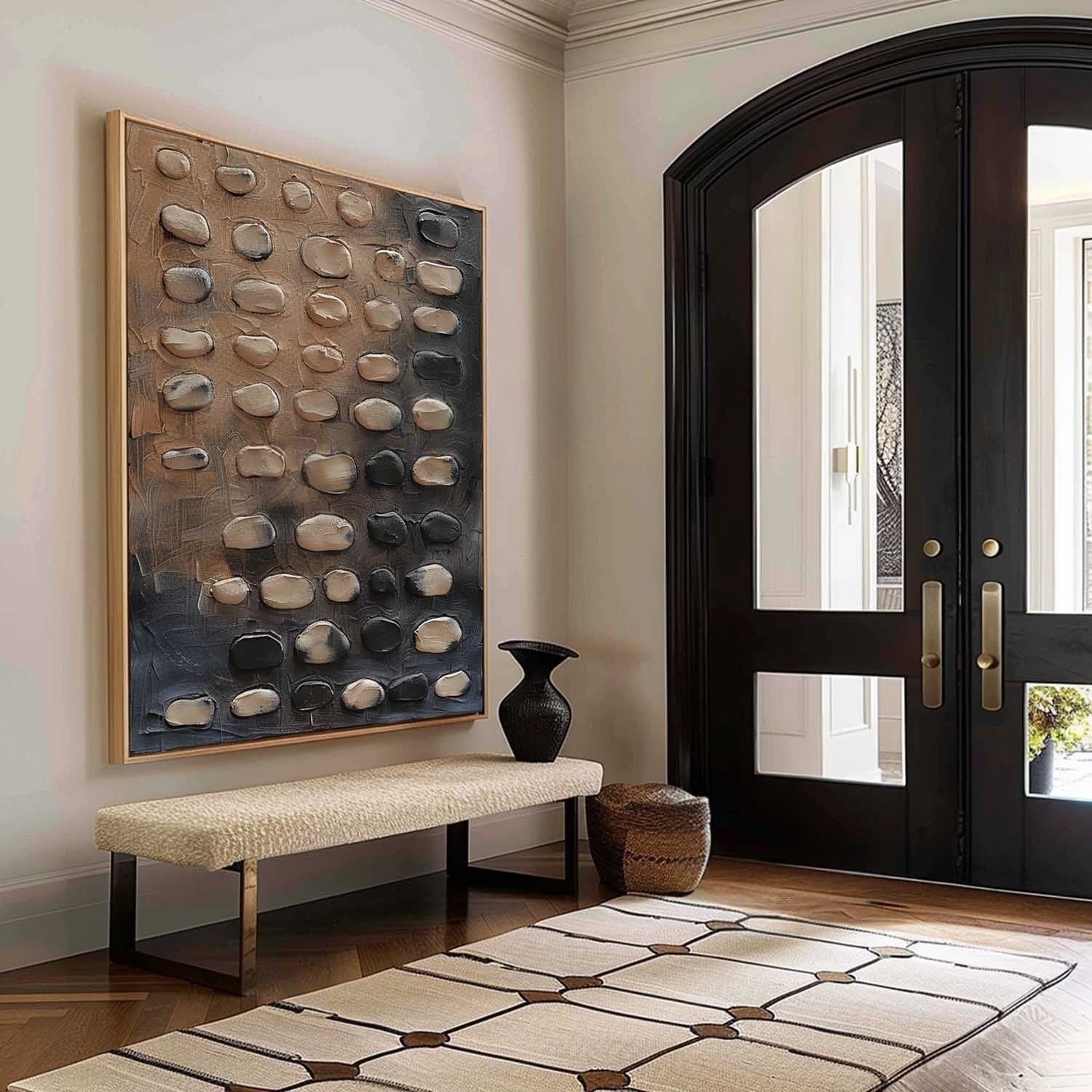 Wall Art Vertical 3D Pebble Painting