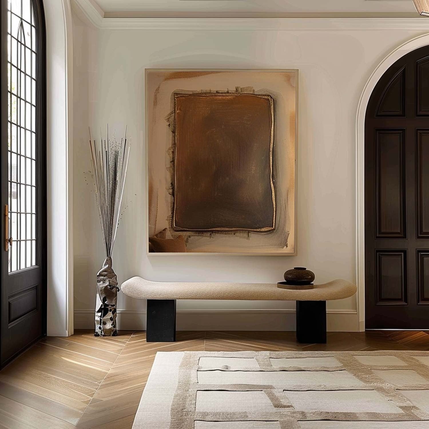 Wall Art Warm Textured Bronze Framed
