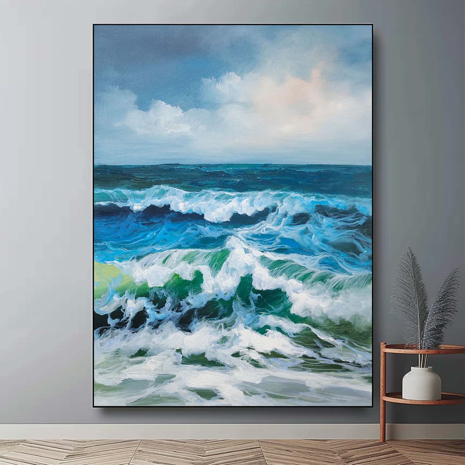 Wall Art Crashing Ocean Waves Foam Seascape