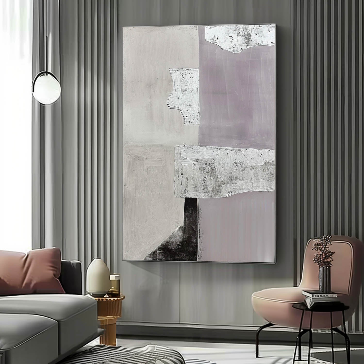 Wall Art Abstract Forms Geometric Soft Gradient