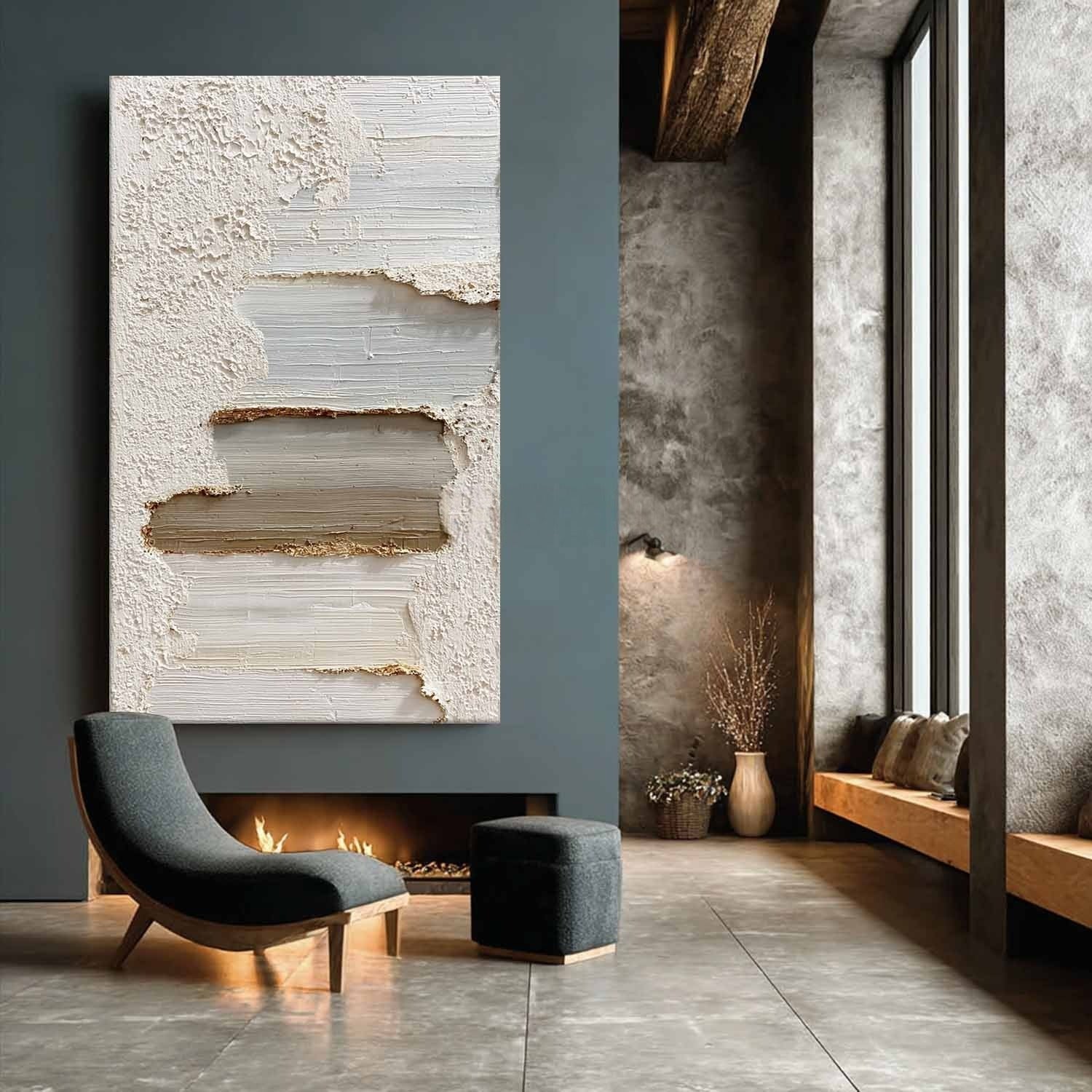 Wall Art Vertical 3D Impasto Gradient
