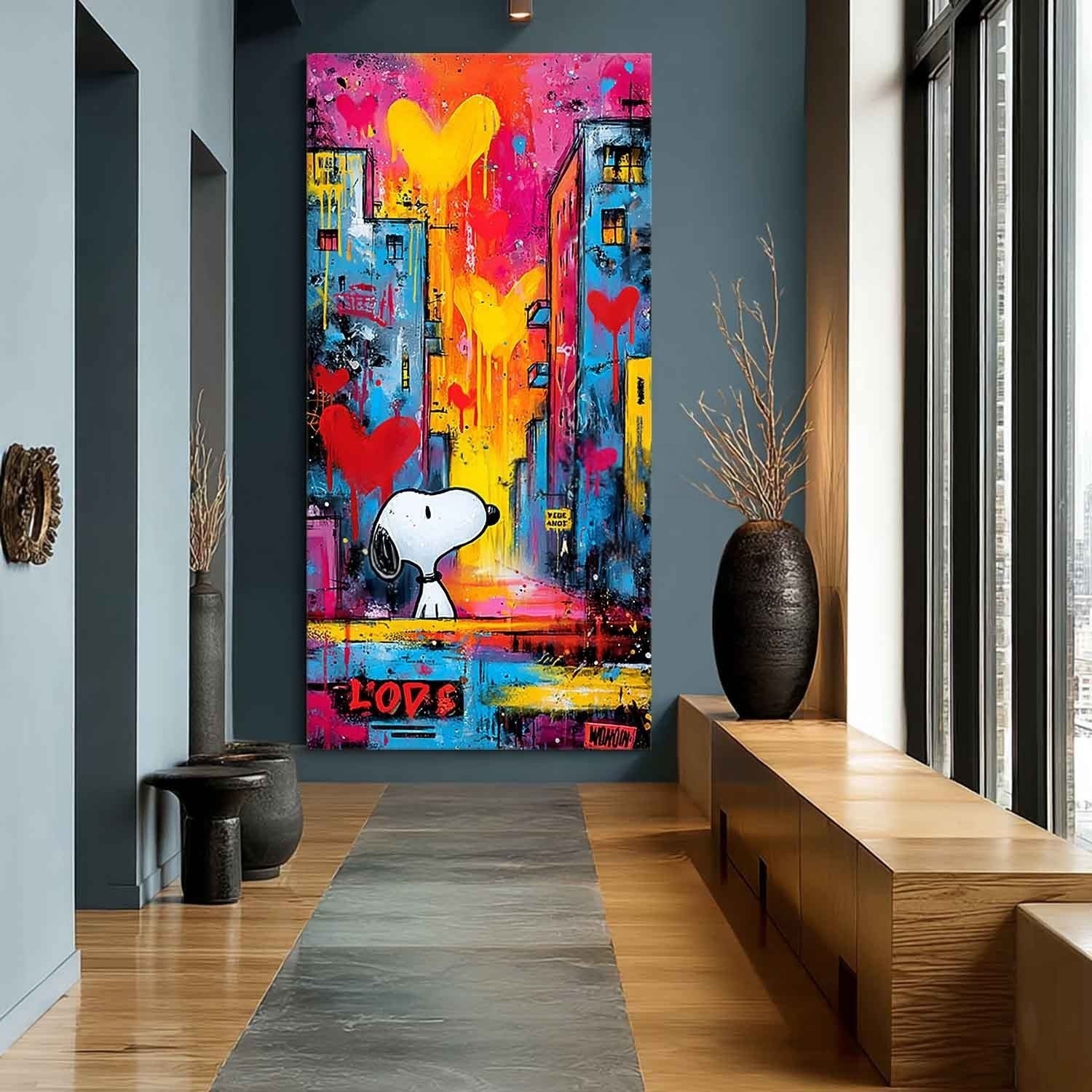 Vertical Snoopy Love Pop Art
