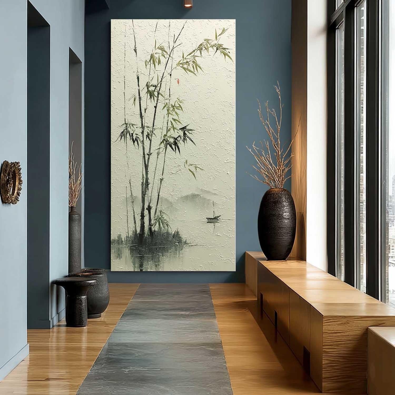 Oriental Bamboo Landscape Painting