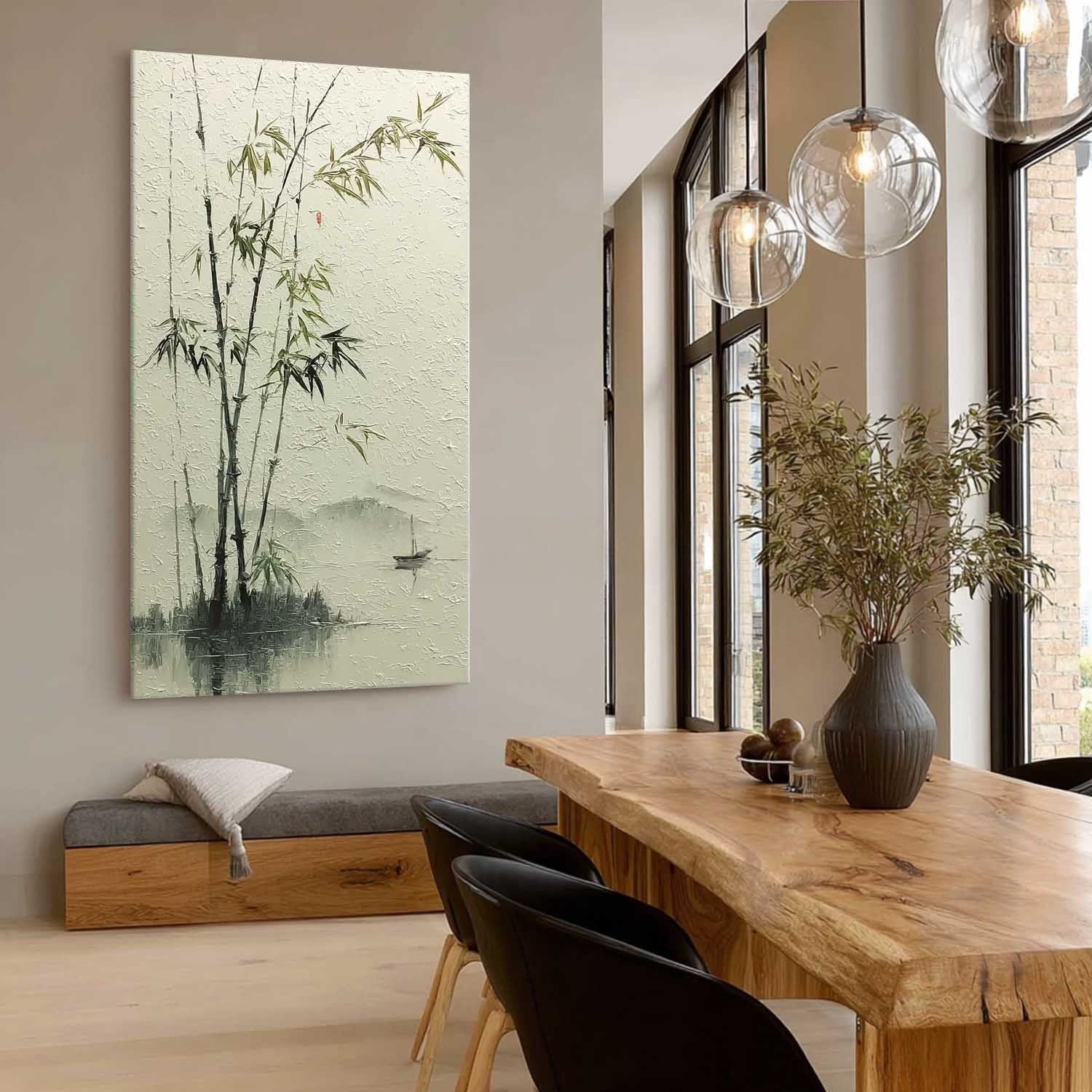 Oriental Bamboo Landscape Painting