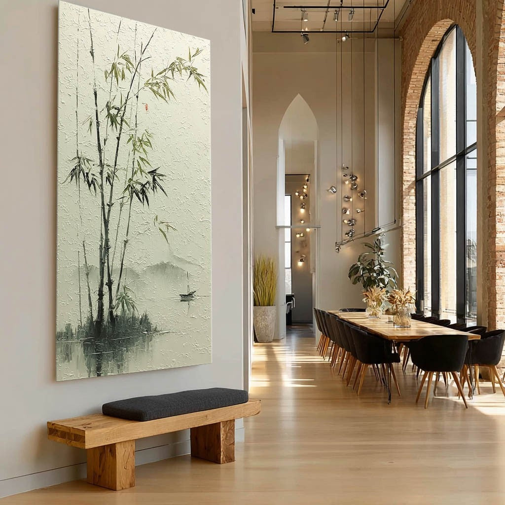 Oriental Bamboo Landscape Painting