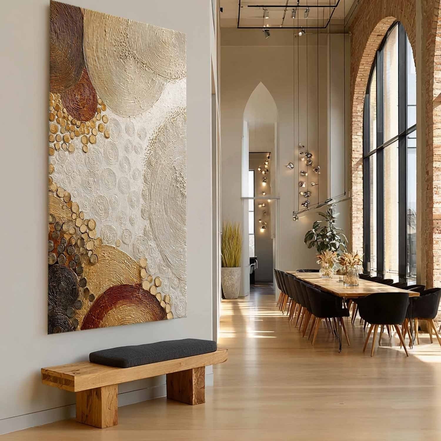 Wall Art Raised Dot Circle Texture Bohemian