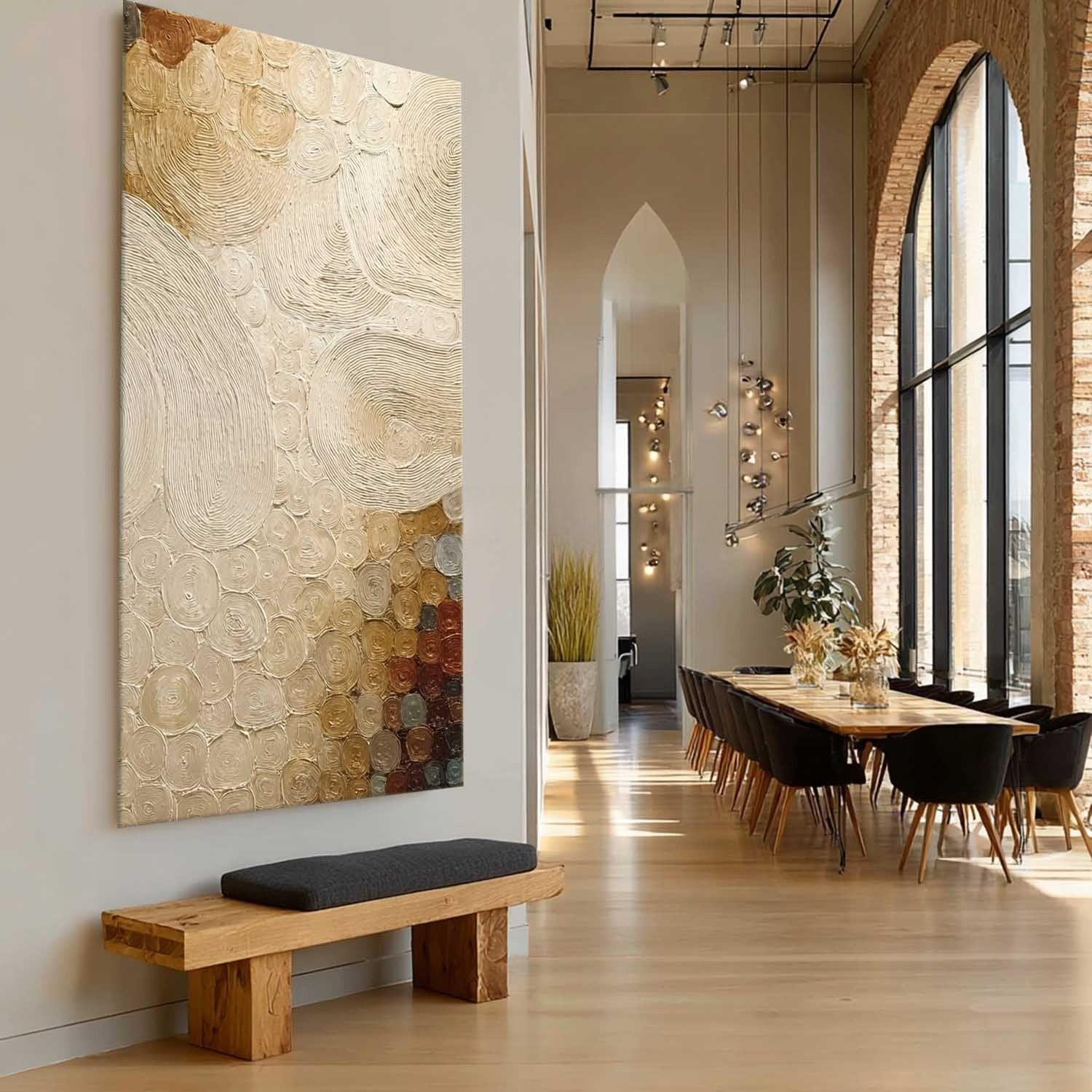 Wall Art Textured Block Impasto Bohemian