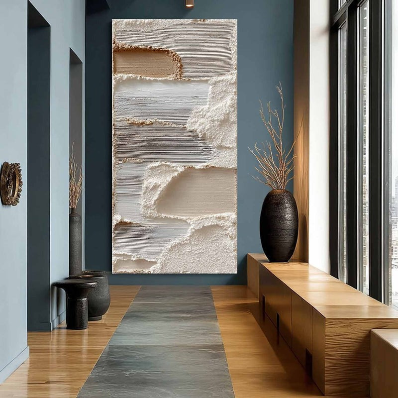 Wall Art Neutral Abstract Layered Impasto