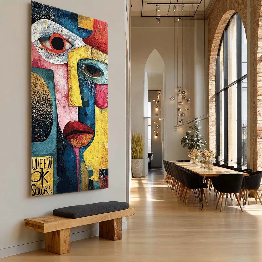 Cubist Abstract Dual Faces Painting
