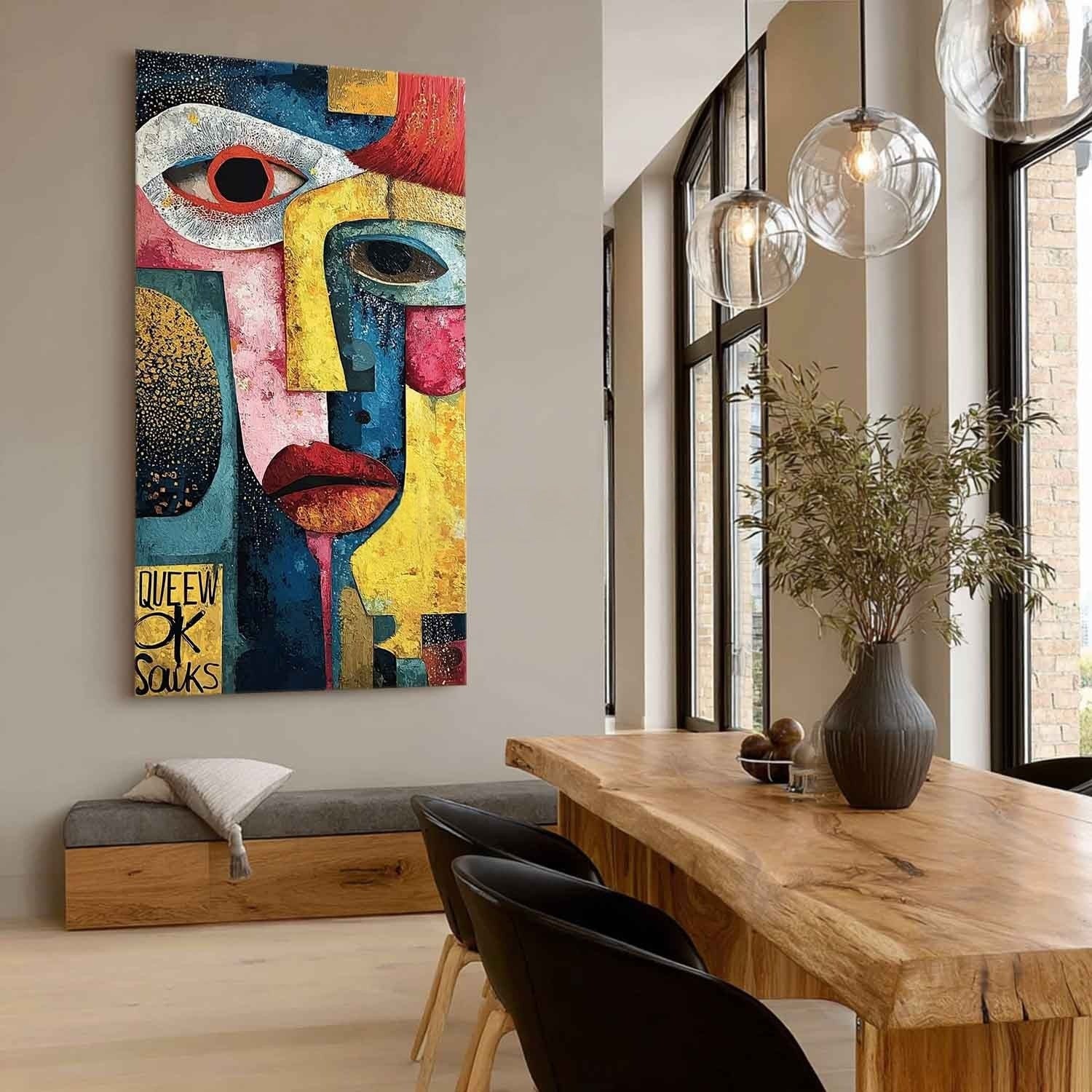 Cubist Abstract Dual Faces Painting