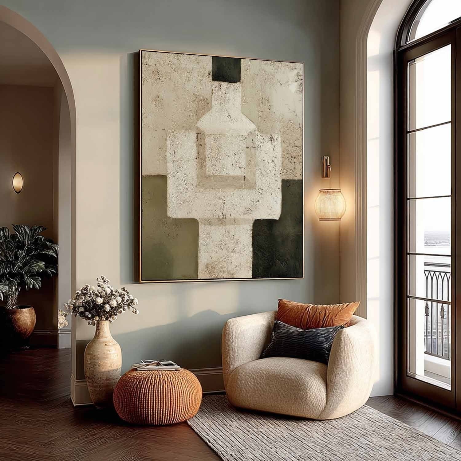 Wall Art 3D Geometric Abstract Neutral
