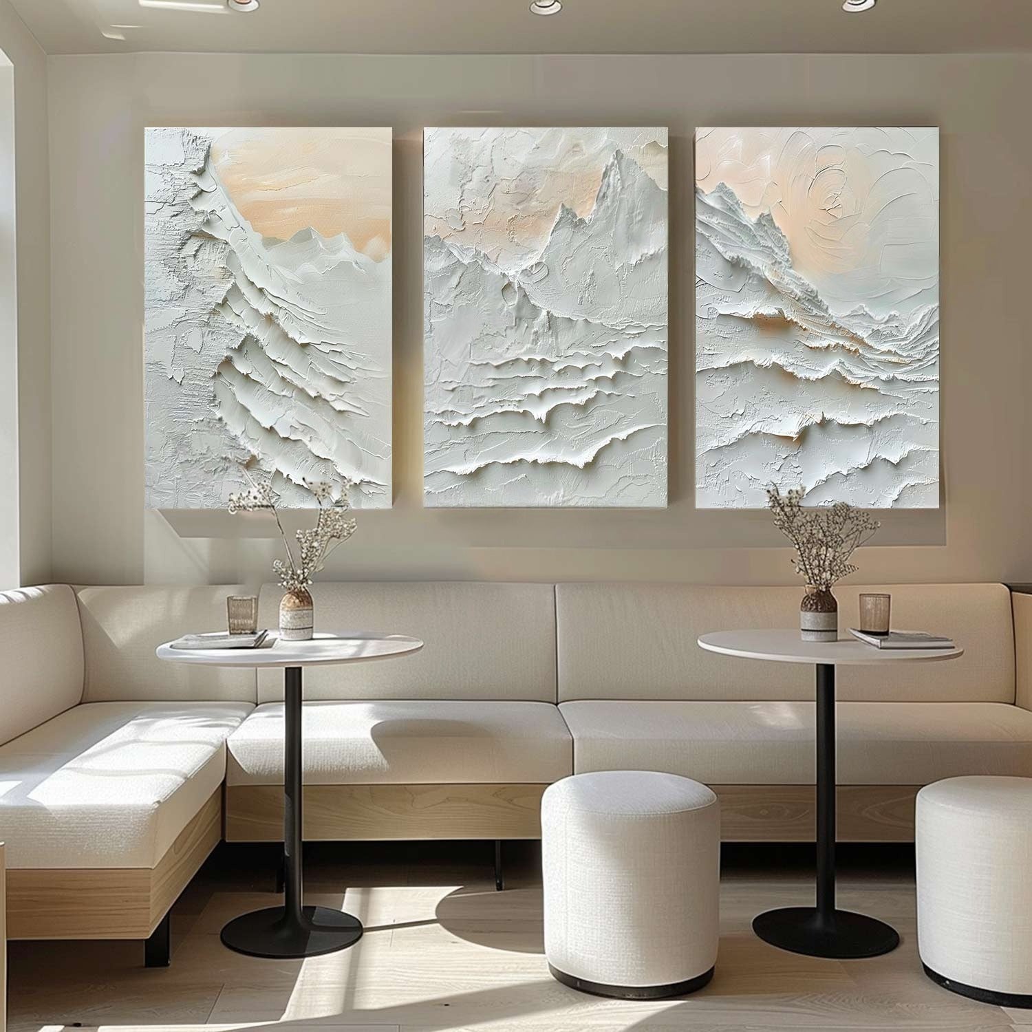 Wall Art Triptych Impasto Mountain Landscape