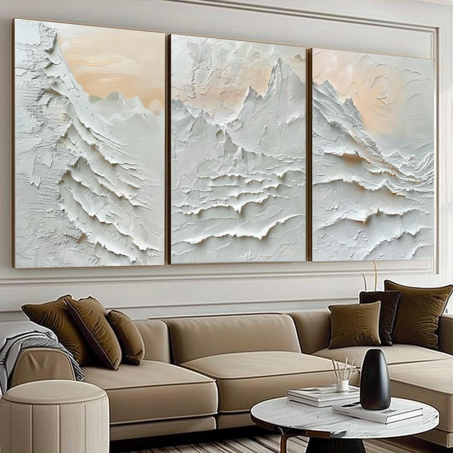 Wall Art Triptych Impasto Mountain Landscape