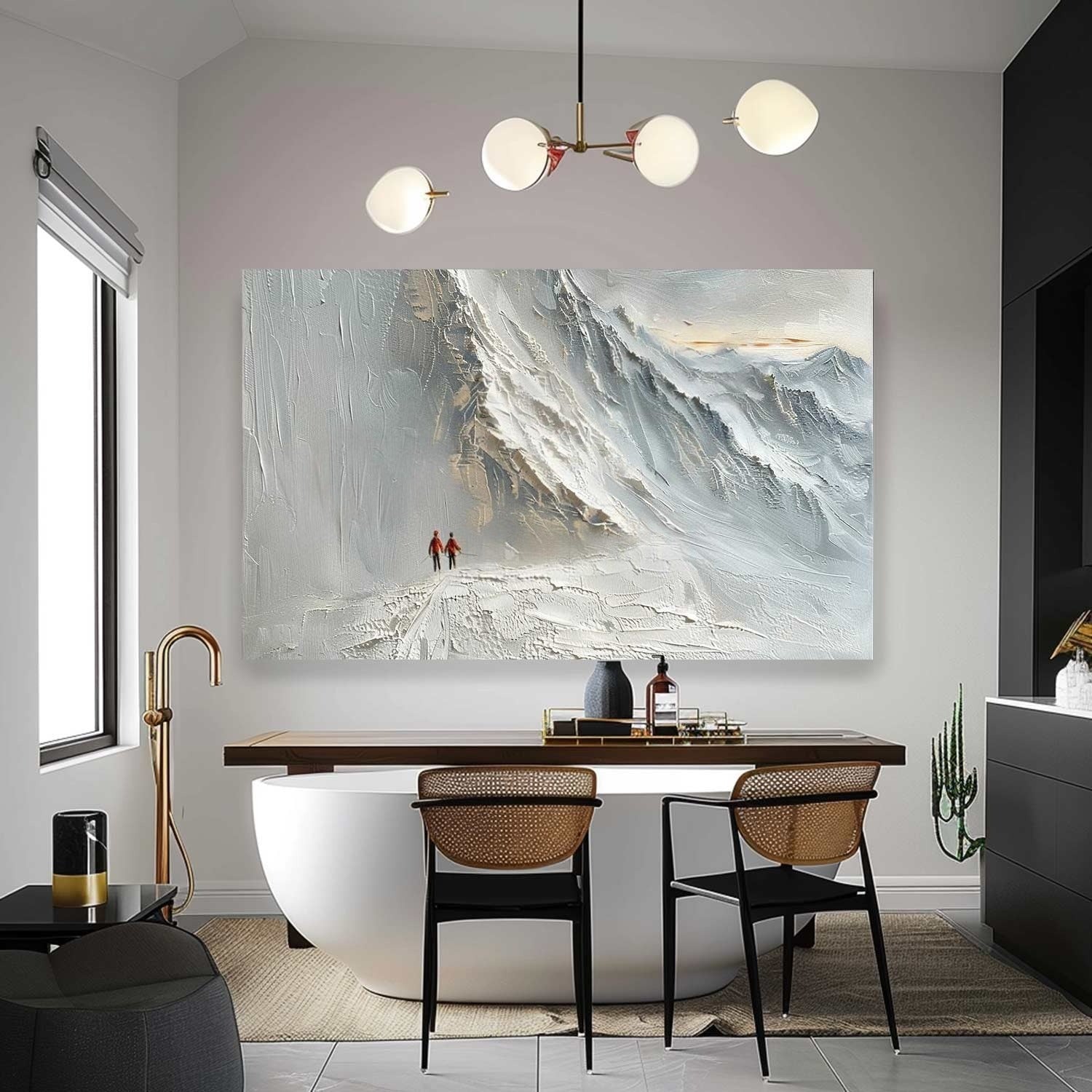 Wall Art Palette Knife Textured Mountain