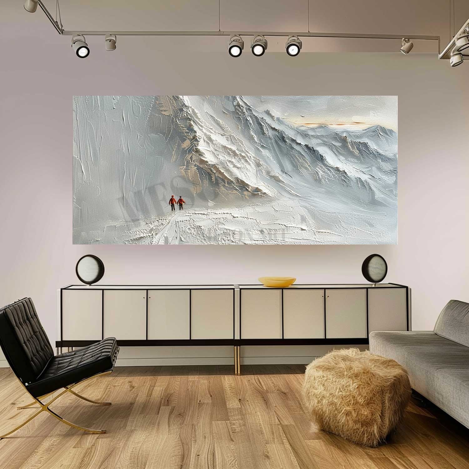 Wall Art Palette Knife Textured Mountain