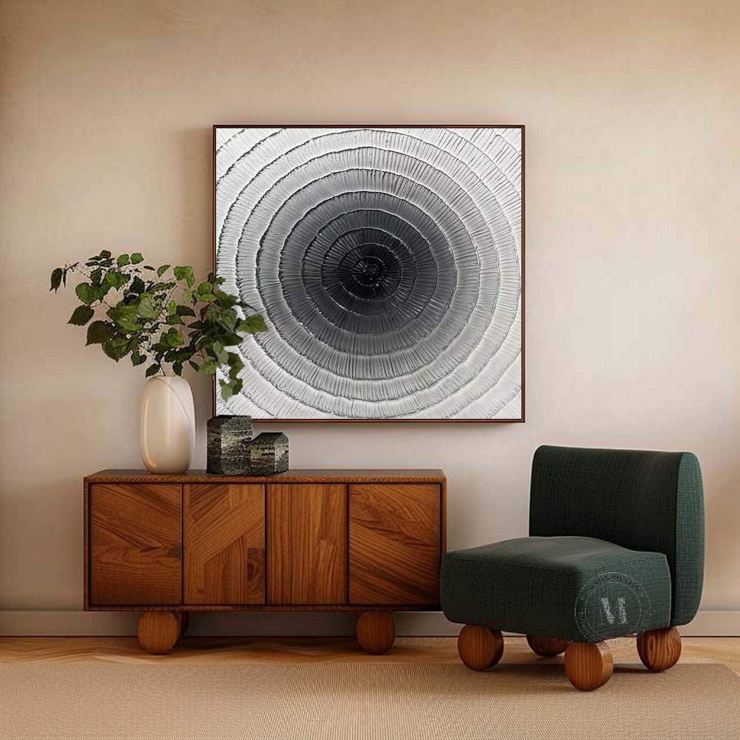 Wall Art Square 3D Concentric Circle