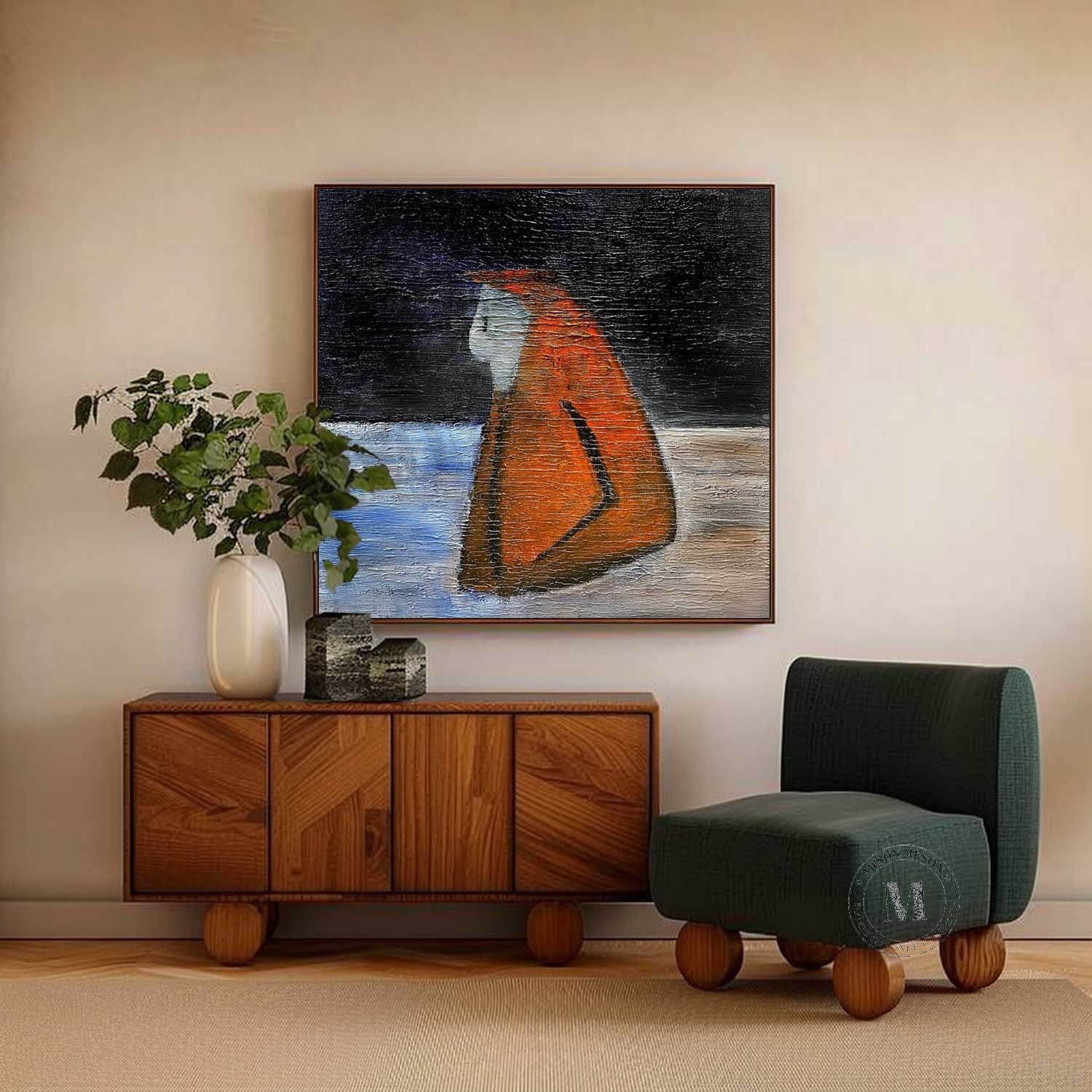 Wall Art Square Minimalist Figure