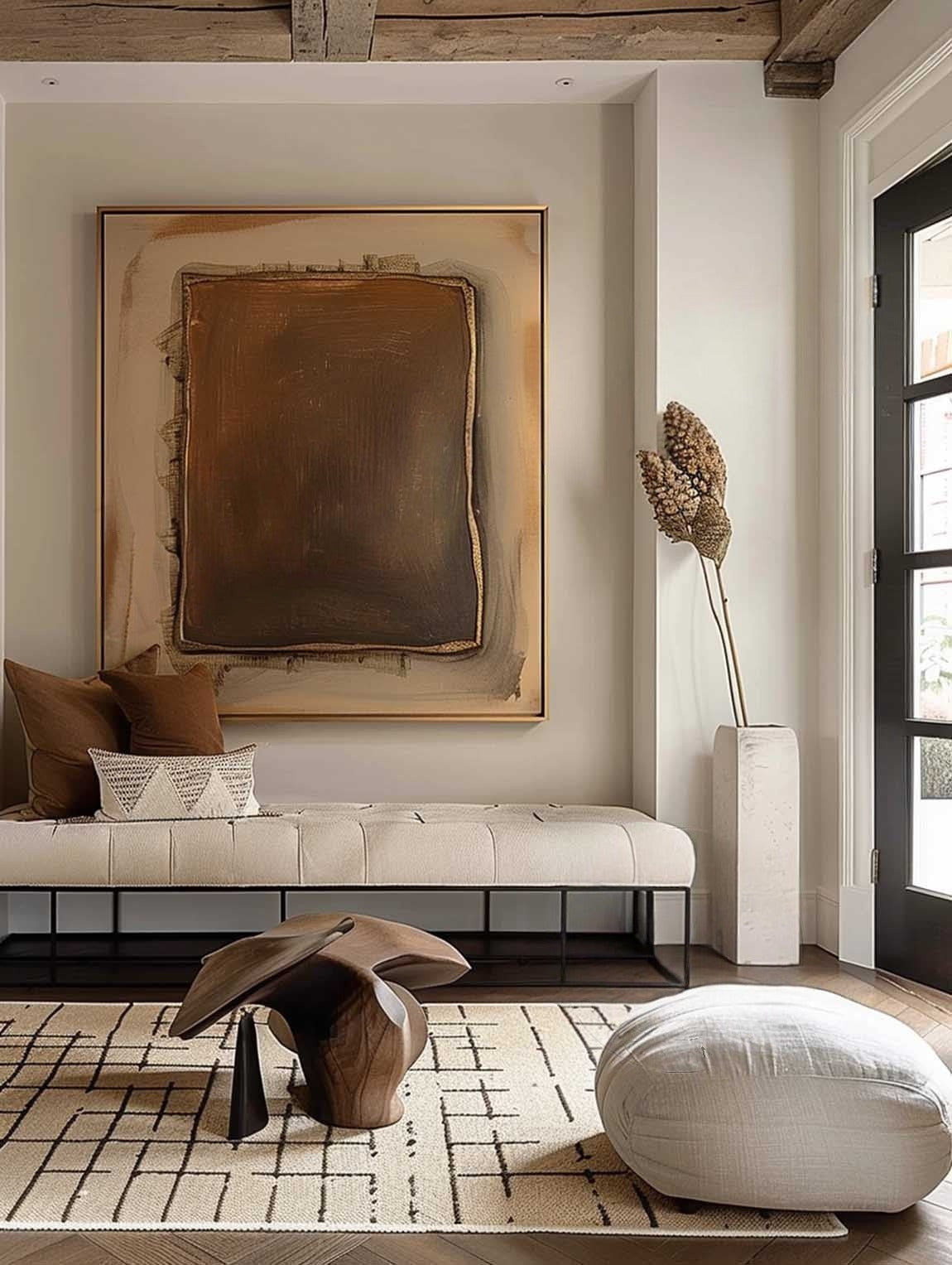 Wall Art Warm Textured Bronze Framed