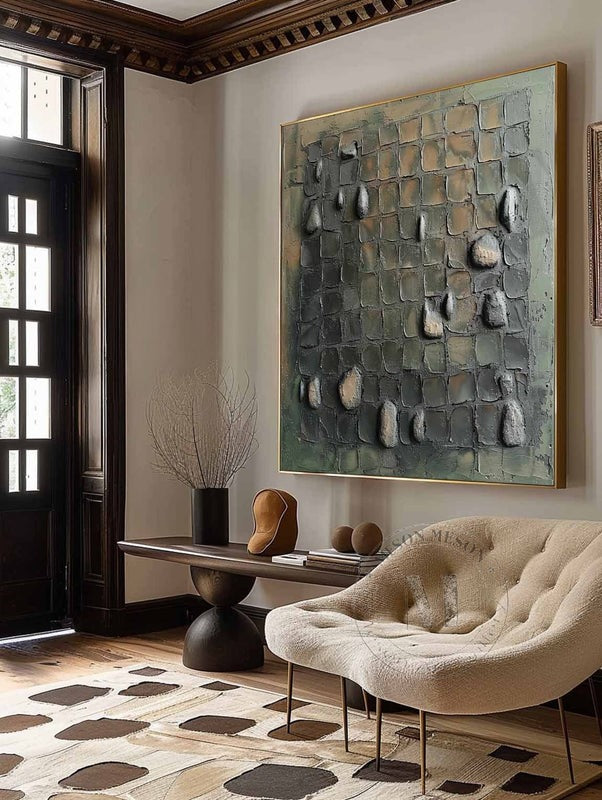 Wall Art Abstract Stone Texture Painting