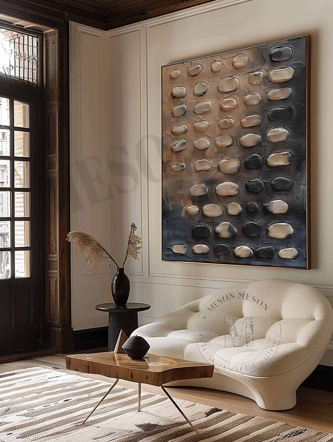 Wall Art Abstract Impasto Blue Dynamic Layer