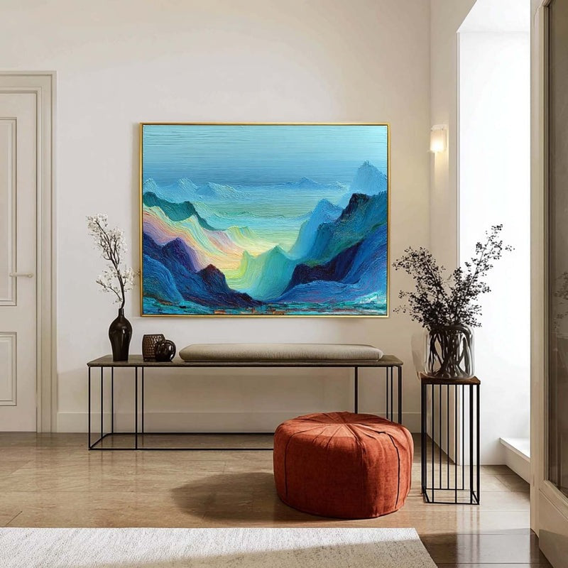 Wall Art Impressionist Rainbow Mountain