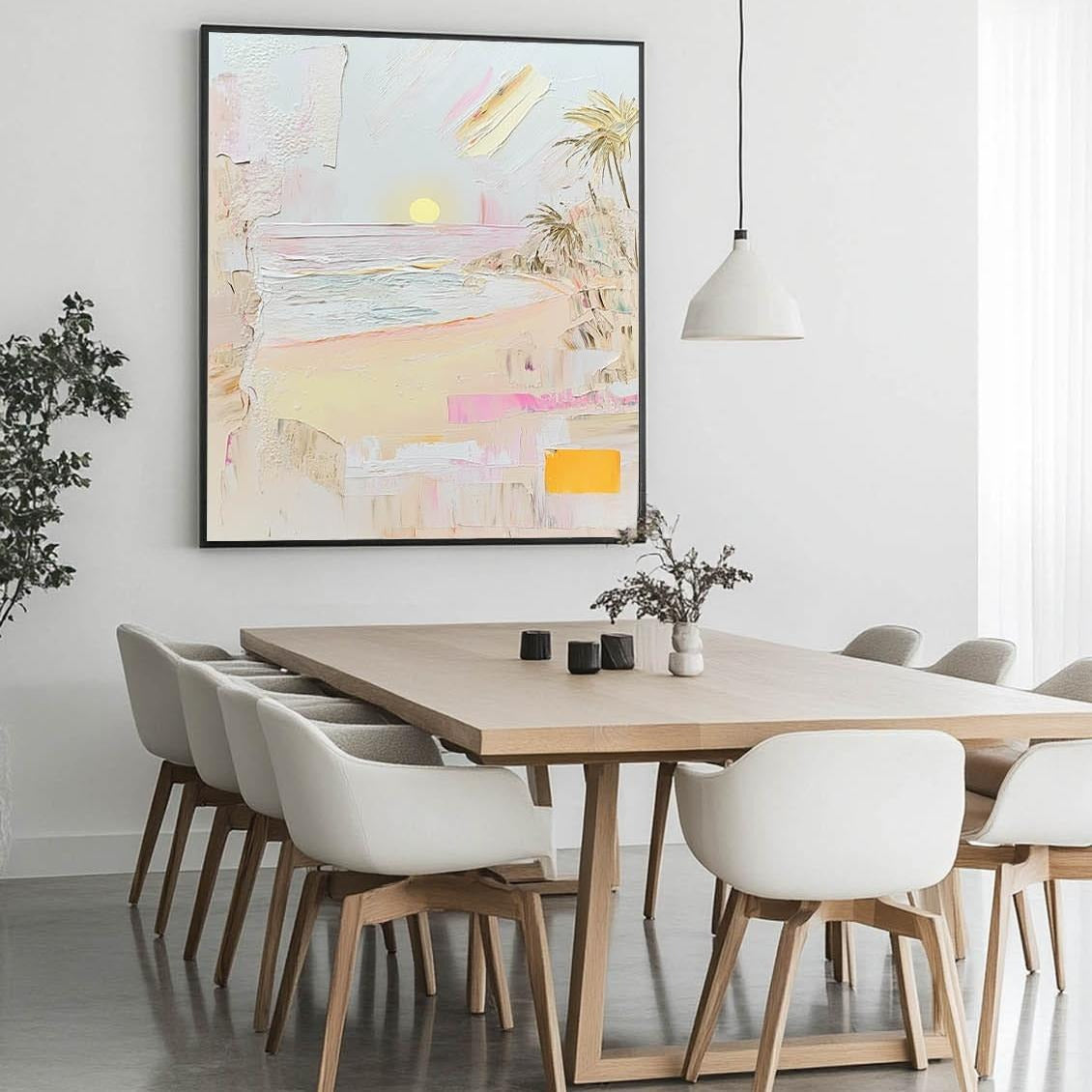 Wall Art Rectangle Impressionist Beach Sunset Art Pastel