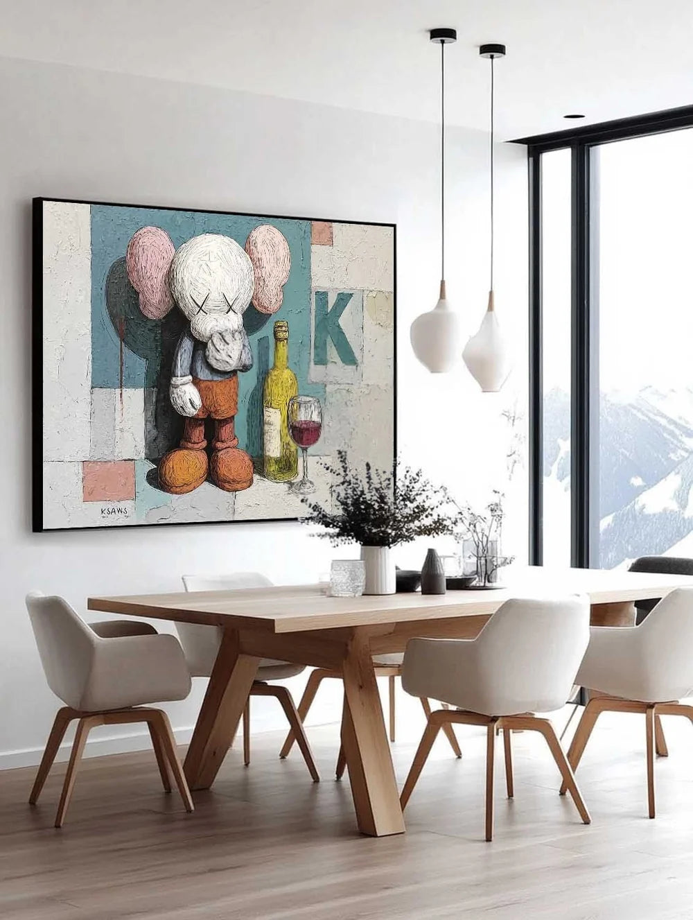 Wall Art Playful Textured Kaws Companion
