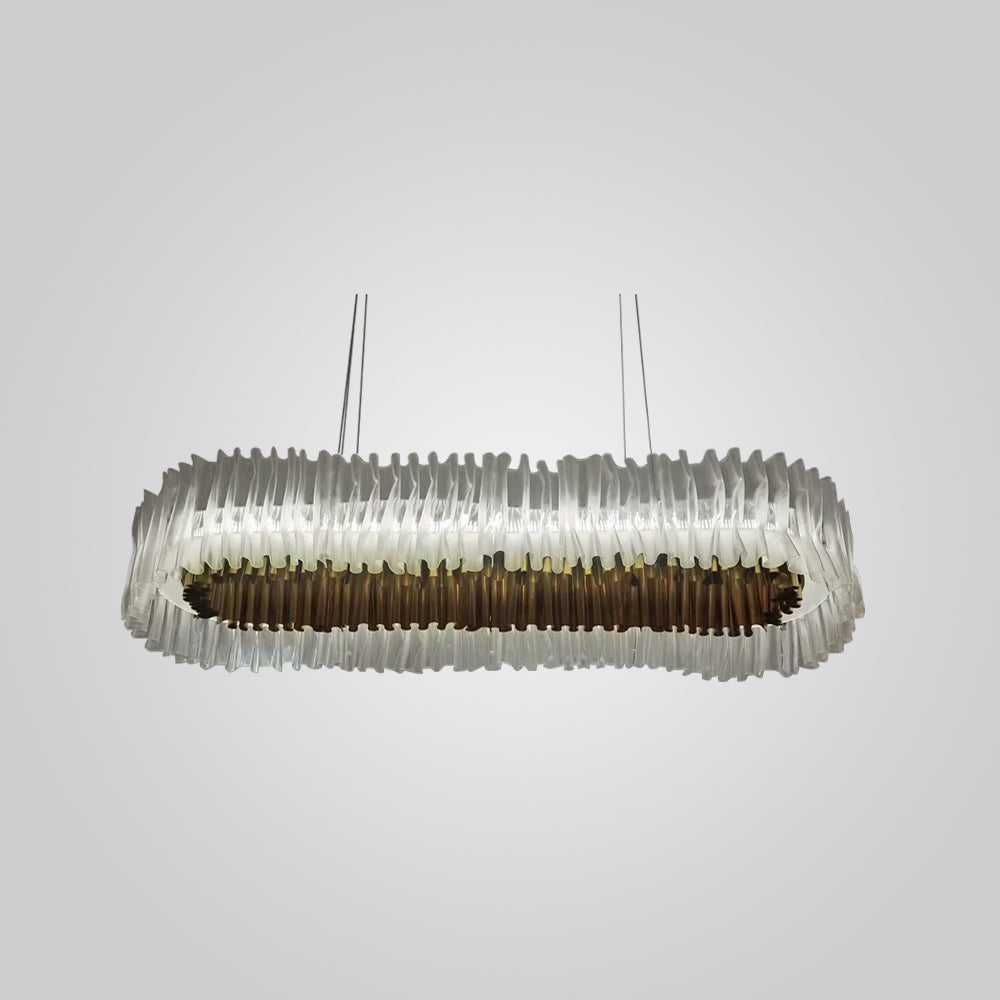 Kristy Modern Luxury Pleated Pendant Light, Circle, Acrylic/Stainless Steel - Neutralighting