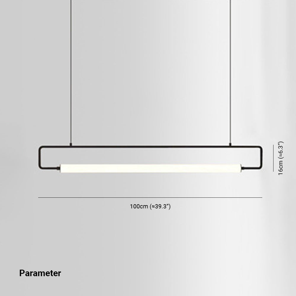 Arisha Modern Minimalist Rectangular Linear Pendant Light, Gold/Black